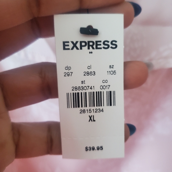 Express Light Pink Ruffle Lace Spaghetti Strap Cami Tank Top NWT Size XL - Picture 4 of 8